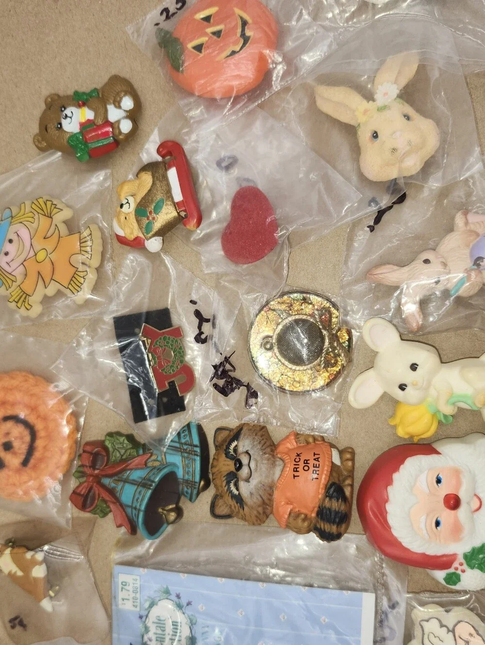 Huge lot Vintage Valentine's Holiday Pins earrings jewelery Halloween Christmas